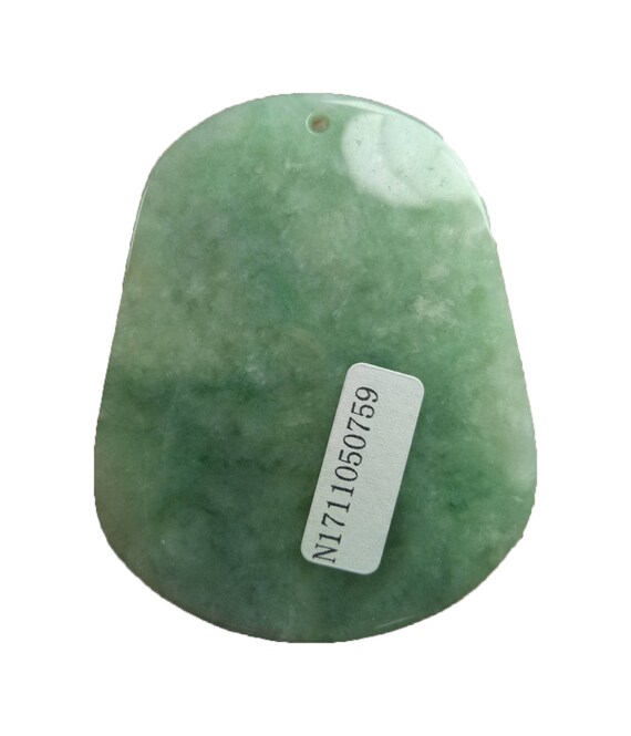 Pendentif En Jade Naturel Grade A Marron/vert - Oiseaux Prune - Neuf Avec Certificat