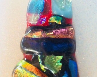 Dichroic fused glass pendant
