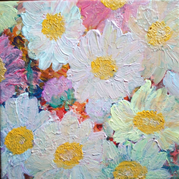 Acrylbild "Daisy Flowers", 13x18cm oder 20x20cm