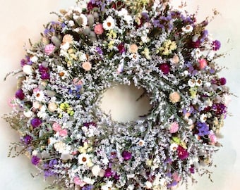 Fragrant natural wreath, dried flower wreath (harvest 2025) in 2 designs, 38 cm