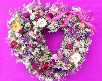 Flowery decorative heart (harvest 2023), 23/25 cm