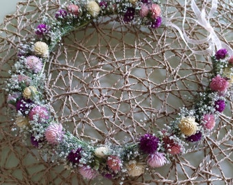 Dried flower jewelry, dried flower wreath or bracelet, wedding jewelry, flower hair band (harvest 2023), from 18 cm