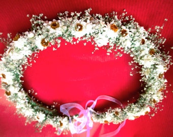 Dried flower jewelry, dried flower wreath or bracelet, wedding jewelry, flower hair band (harvest 2023), from 18 cm