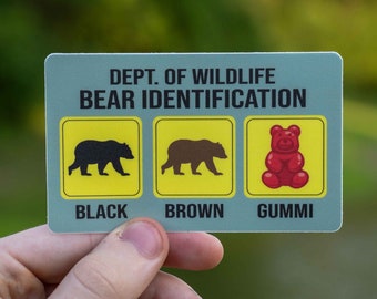 Pegatina divertida de oso, pegatina de senderismo, pegatina de parque nacional, Nalgene, pegatina para parachoques de senderismo, pegatina para coche de actividades al aire libre, pegatina para coche de osito de goma