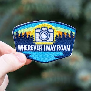 Where I May Roam - Kamera - Fotografie Gestickter Aufnäher, Fotografie Aufnäher, Kamera Aufnäher