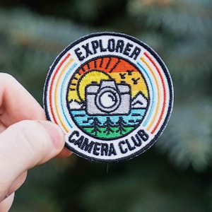 Explorer Camera Club - Camera - Photography Embroidered  Patch, Photographer Patch, Hiking Patch, Camera Patch,Camera Club Patch
