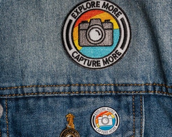 Set di spille smaltate e toppe per macchina fotografica: scopri di più sulla fotografia