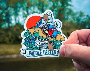 Paddle Faster, Kayak Sticker, Kayaking Sticker, Kayak Decal, Water Bottle Sticker, Canoeing Sticker,Kayak Fishing, Nalgene, Skull Sticker