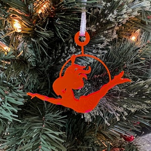 Luftreife Hoop Urlaub Ornament mit Band - Schöne rosa Acryl Luft Hoop Weihnachtsverzierung