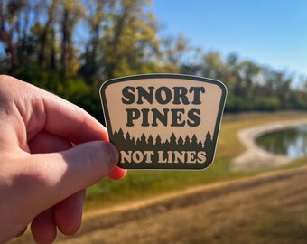 Pinos de Snort, no líneas, calcomanía para botella de agua al aire libre, calcomanía divertida de naturaleza, calcomanía Nalgene, calcomanía divertida, calcomanía para laptop, calcomanía para auto