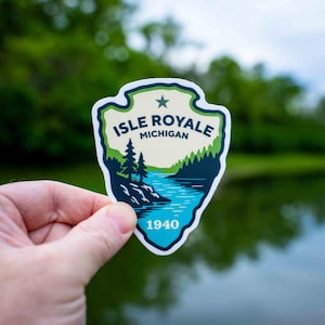 Isle Royale Michigan National Park Sticker, Laptop Sticker Decal, National Parks Sticker
