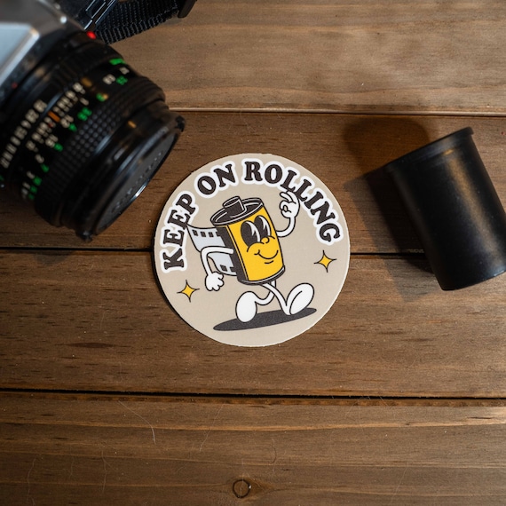 Keep On Rolling Camera Film Sticker - Vintage Film Camera Sticker, Camera Sticker, Photography Sticker