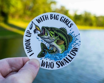 Funny Fishing Sticker I Hook Up, Bass Fishing, Fly Fishing Sticker, Fishing Decal, Tackle Box Sticker