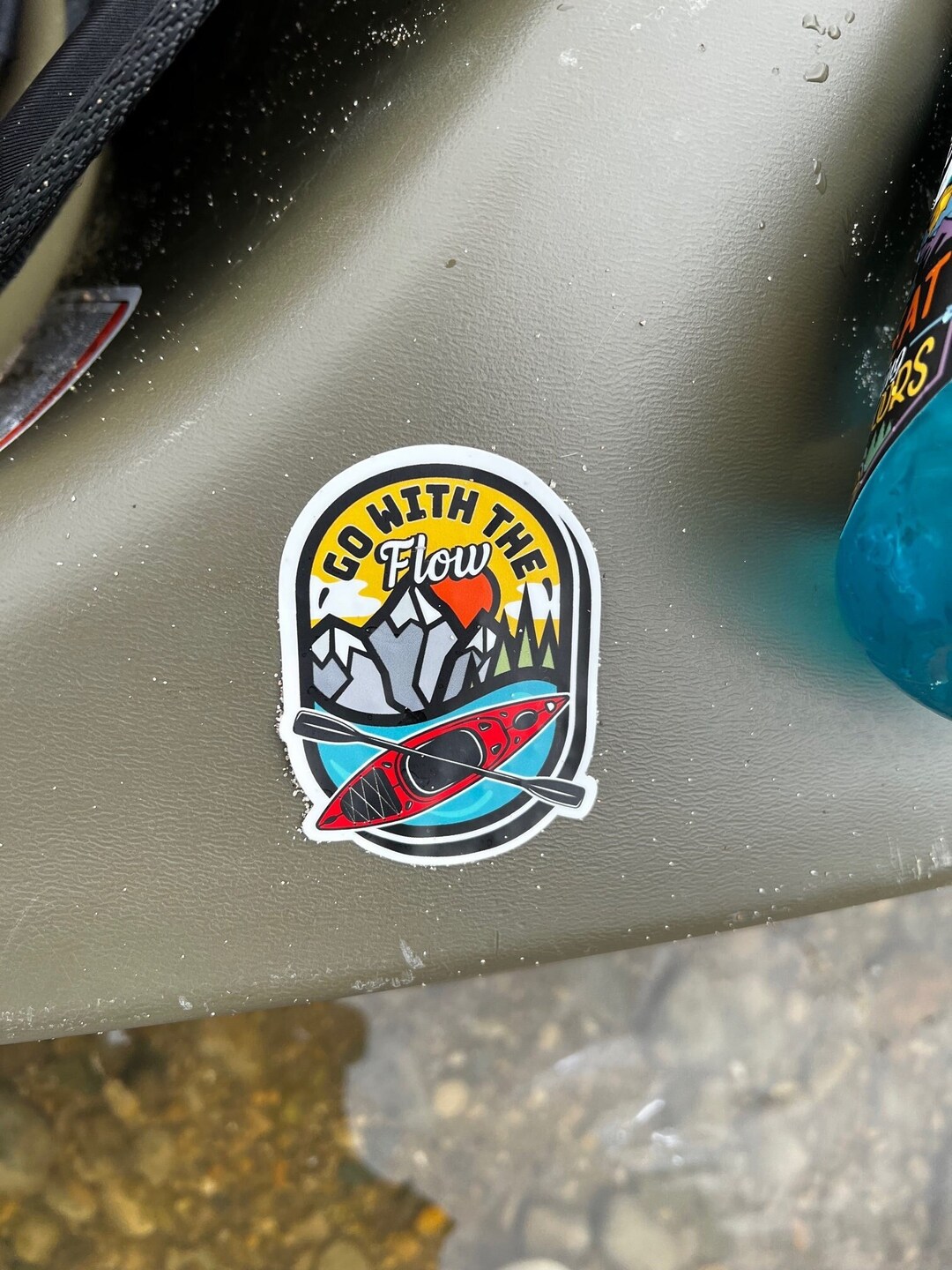 Kayak Sticker, Kayak Decal, Kayaking Sticker, Go With the Flow, Water