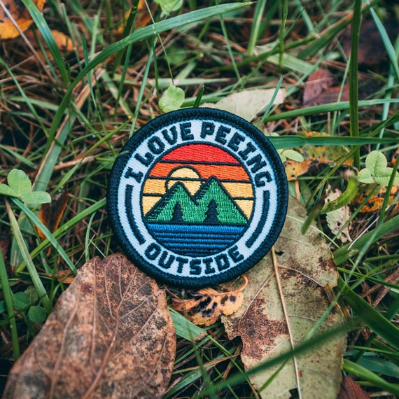 I Love Peeing Outside Patch With Heat Seal Backing, Funny Nature Patch, Camping Hat Patch, Backpack Patch, Funny Patch, Jean Jacket Patch