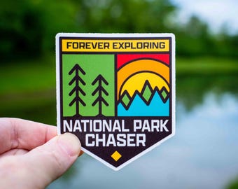 National Park Chaser Sticker: Waterproof Vinyl Decal for Water Bottle, Car, Camper