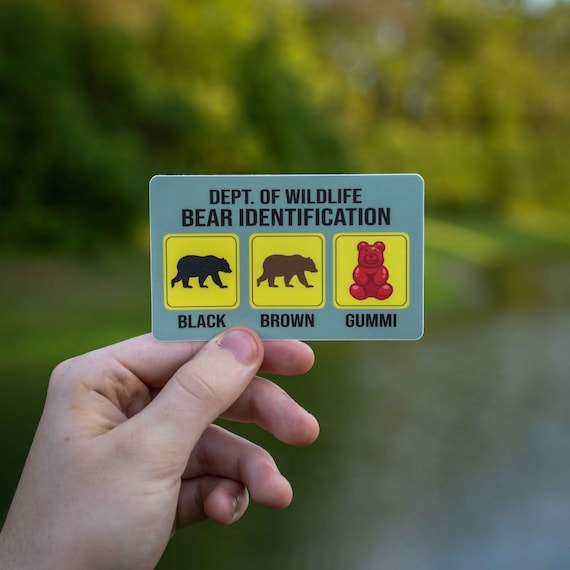 Funny Bear Sticker, Hiking Sticker, National Park Sticker, Nalgene, Hiking Bumper Sticker, Outdoors Car Sticker, Gummi Bear Car Decal