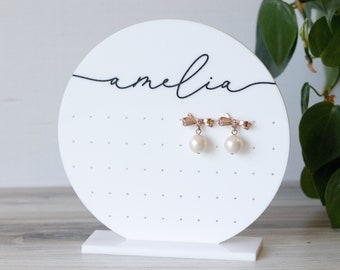 Round Earring Holder | Earring Stand | Tabletop Earring Stand | Earring Display | Earring Organizer | Jewelry Display