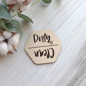 Clean or Dirty Dishwasher Magnet | Dishwasher Label | Laser Engraved Wood Magnet