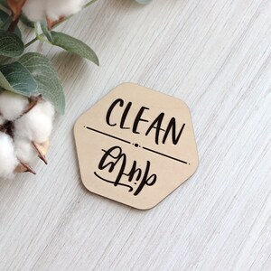 Clean or Dirty Dishwasher Magnet | Dishwasher Label | Laser Engraved Wood Magnet