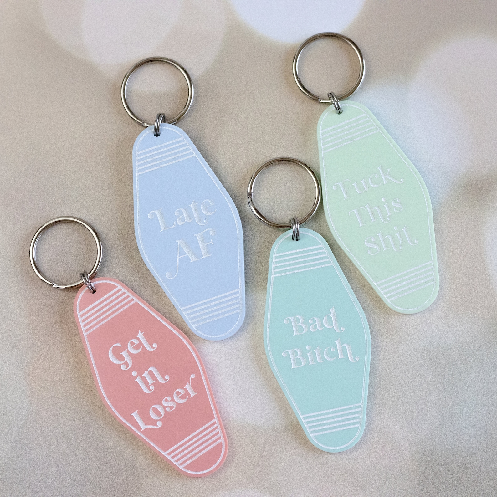 Pastel Retro Keychains Vintage Motel Keychain Funny Etsy