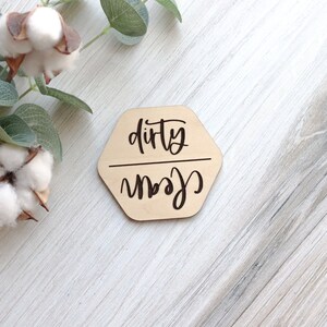 Clean or Dirty Dishwasher Magnet | Dishwasher Label | Laser Engraved Wood Magnet