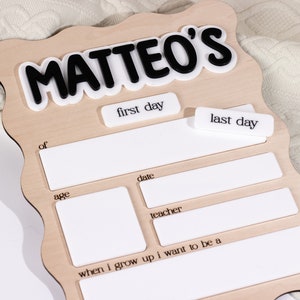 Wavy Interchangeable First Day of School Sign | Last Day of School | Back to School Signs | Dry Erase Sign | Reusable Sign