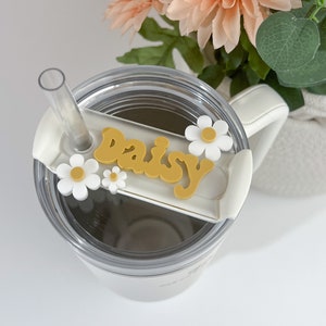 Daisy Tumbler Name Plate | Custom Stanley Name Plate | Personalized Tumbler Tag |  Stanley Cup Accessories
