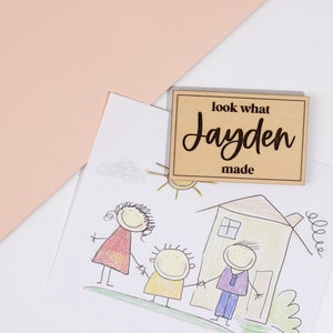 Custom Look What I Made Magnet | Refrigerator Magnet | Artwork Display |  Children Art Magnet |  Kids Magnet