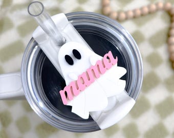 Mama Ghost Tumbler Name Plate | Custom Stanley Name Plate | Personalized Tumbler Tag |  Stanley Cup Accessories