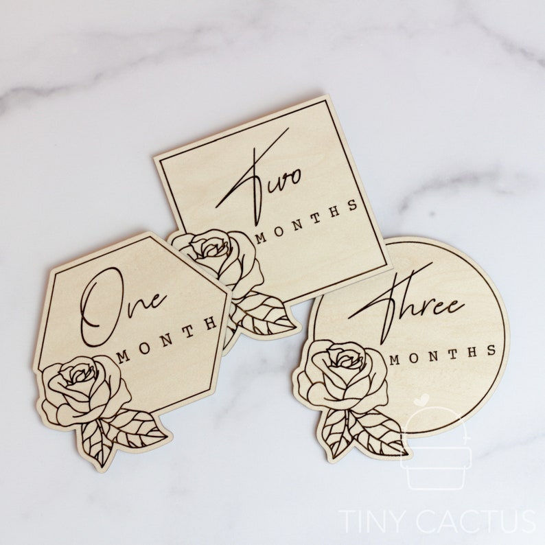 Monthly Tracker Rose Baby Milestone Marker Newborn photo prop Baby Gift Baby Shower Gift