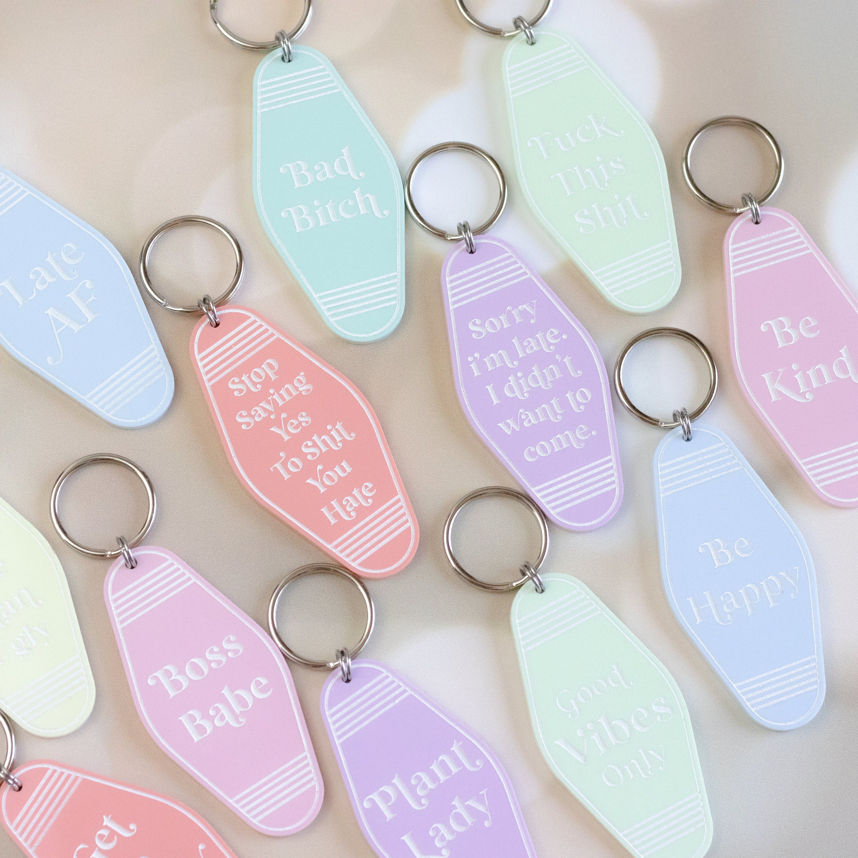 Pastel Retro Keychains Vintage Motel Keychain Funny Etsy