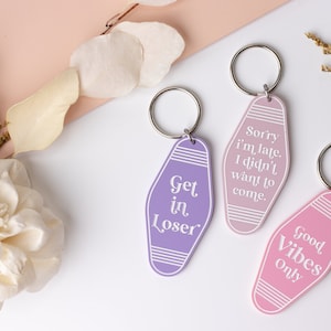 Retro Keychains | Vintage Motel Keychain | Funny Keychains | Car Keychains | Retro
