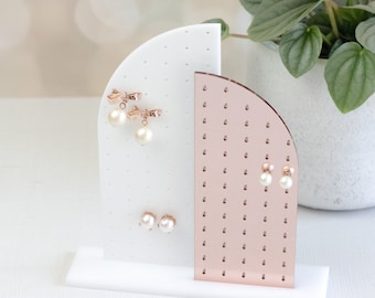 Two Tone Modern Earring Holder | Earring Stand | Tabletop Earring Stand | Earring Display | Earring Organizer | Jewelry Display