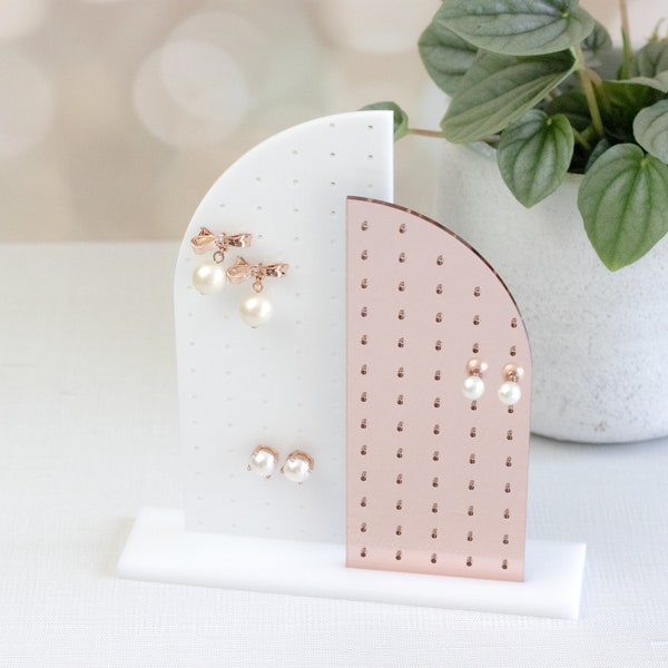 Two Tone Modern Earring Holder | Earring Stand | Tabletop Earring Stand | Earring Display | Earring Organizer | Jewelry Display