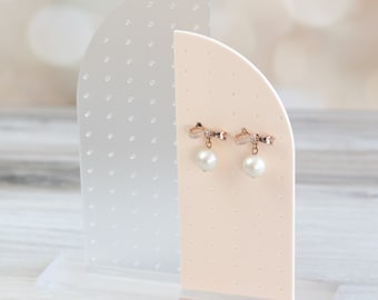 Pastel Peach Modern Earring Holder | Earring Stand | Tabletop Earring Stand | Earring Display | Earring Organizer | Jewelry Display