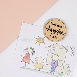 Custom Look What I Made Magnet | Refrigerator Magnet | Artwork Display |  Children Art Magnet |  Kids Magnet