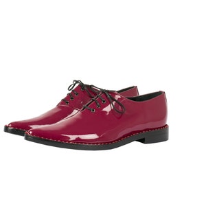 RUBY RED Lacquer off Heel Oxford Shoes BLACK Oxfords Black Lacquer ...