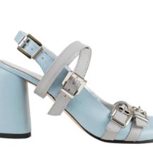 MY BLUEBERRY NIGHTS High Heels Sandals Ladies Shoes High Quality Elegant Baby blue strap sandals open toe