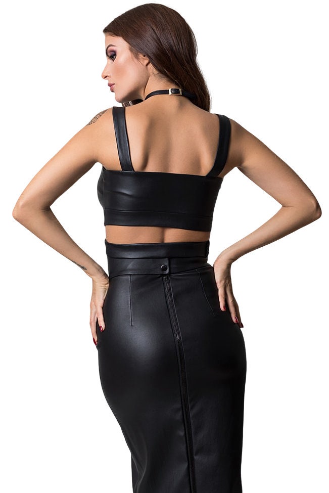 SEXY CROP TOP Genuine Leather Crop Top Real Stretch Leather - Etsy