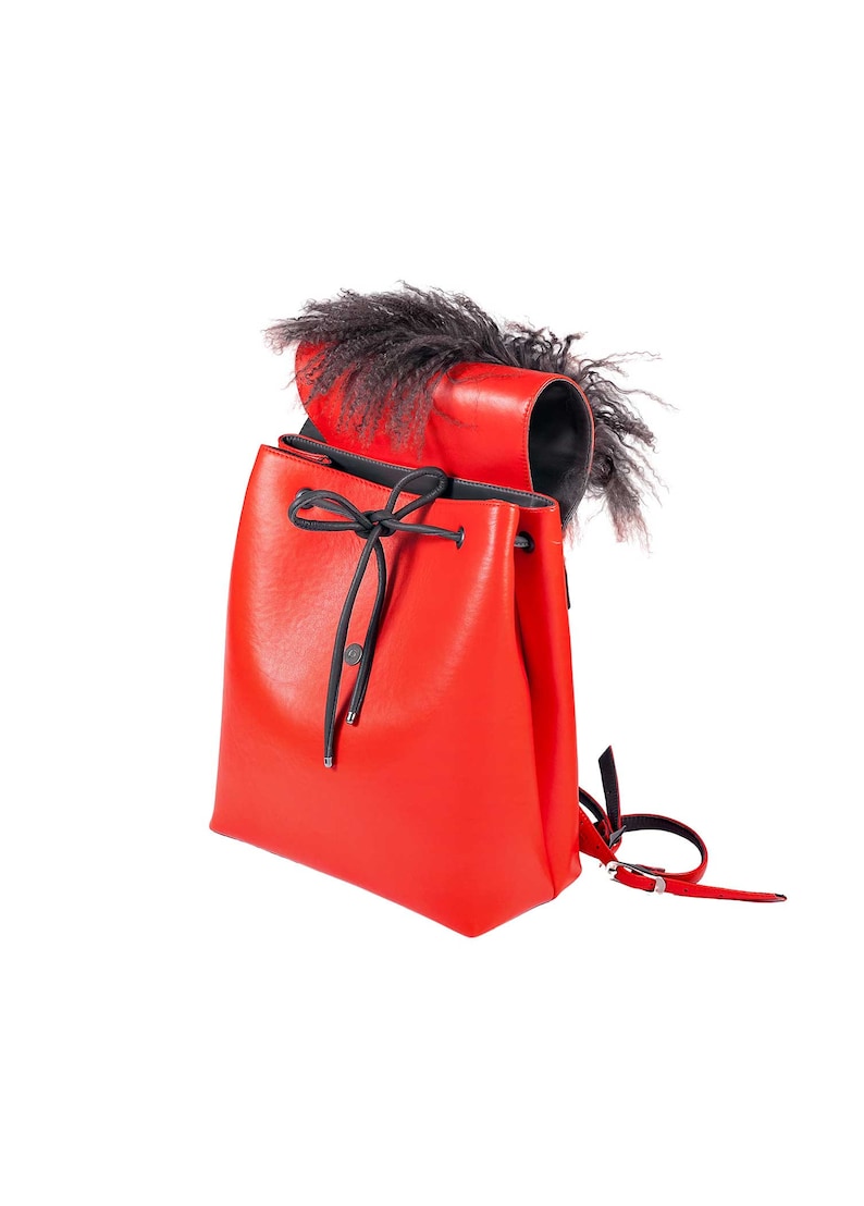 Hot RED Leather Backpack Laptop Backpack Custom Made Leather Etsy