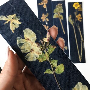 PRESSED FLOWER BOOKMARKS Set of Four Natural Real Pressed Flower ...