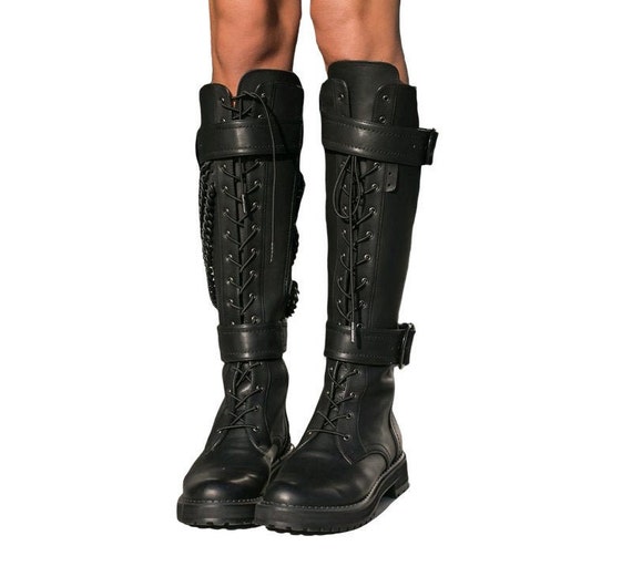 BASILISK KNEE BOOTS with chains and 
