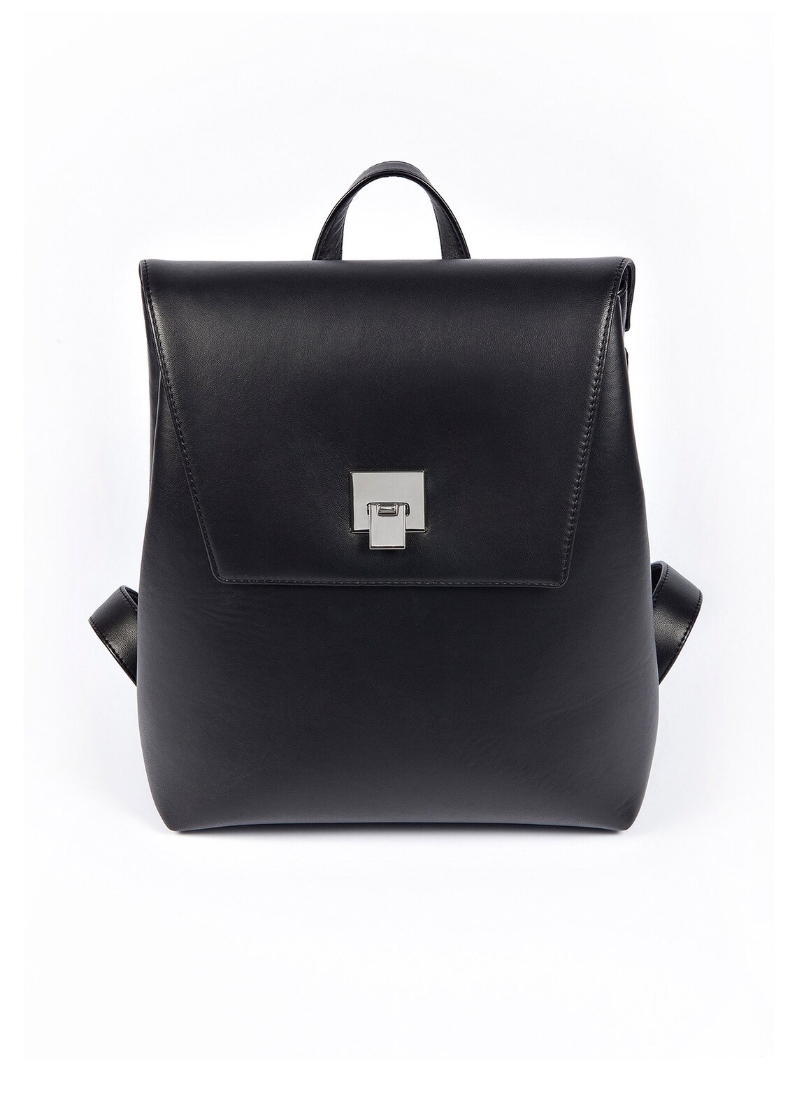 BLACK Leather Backpack Laptop Backpack Custom Made Leather Bag Etsy