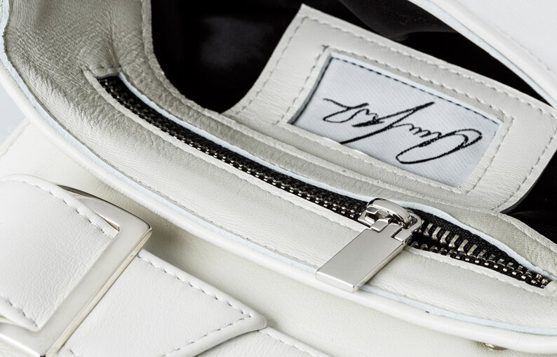 CLASSIC BELT BAG White Leather Bag for Women White Belt Etsy