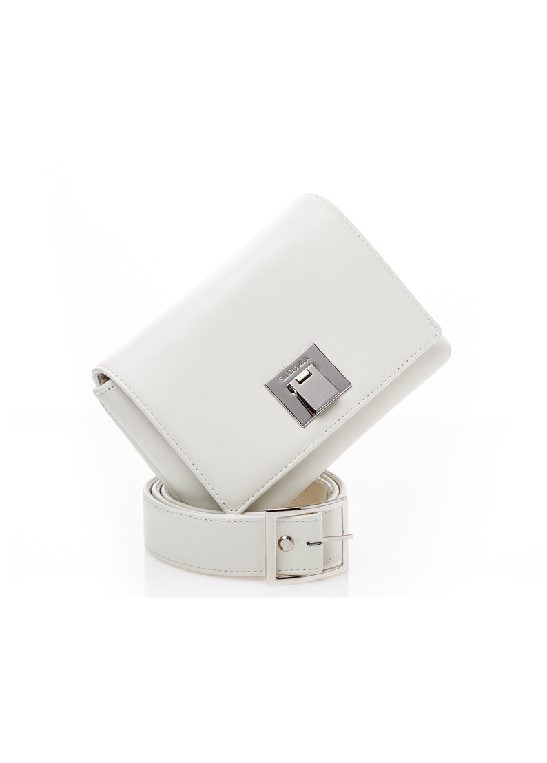 CLASSIC BELT BAG White Leather Bag for Women White Belt Etsy
