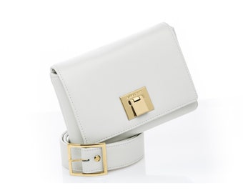 CLASSIC BELT BAG | White leather bag for women | White belt bag Trendy designer leather bag for better moments | Hand free bag hip bag