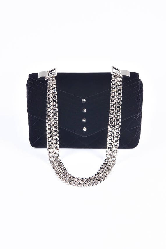 velvet bag with chain