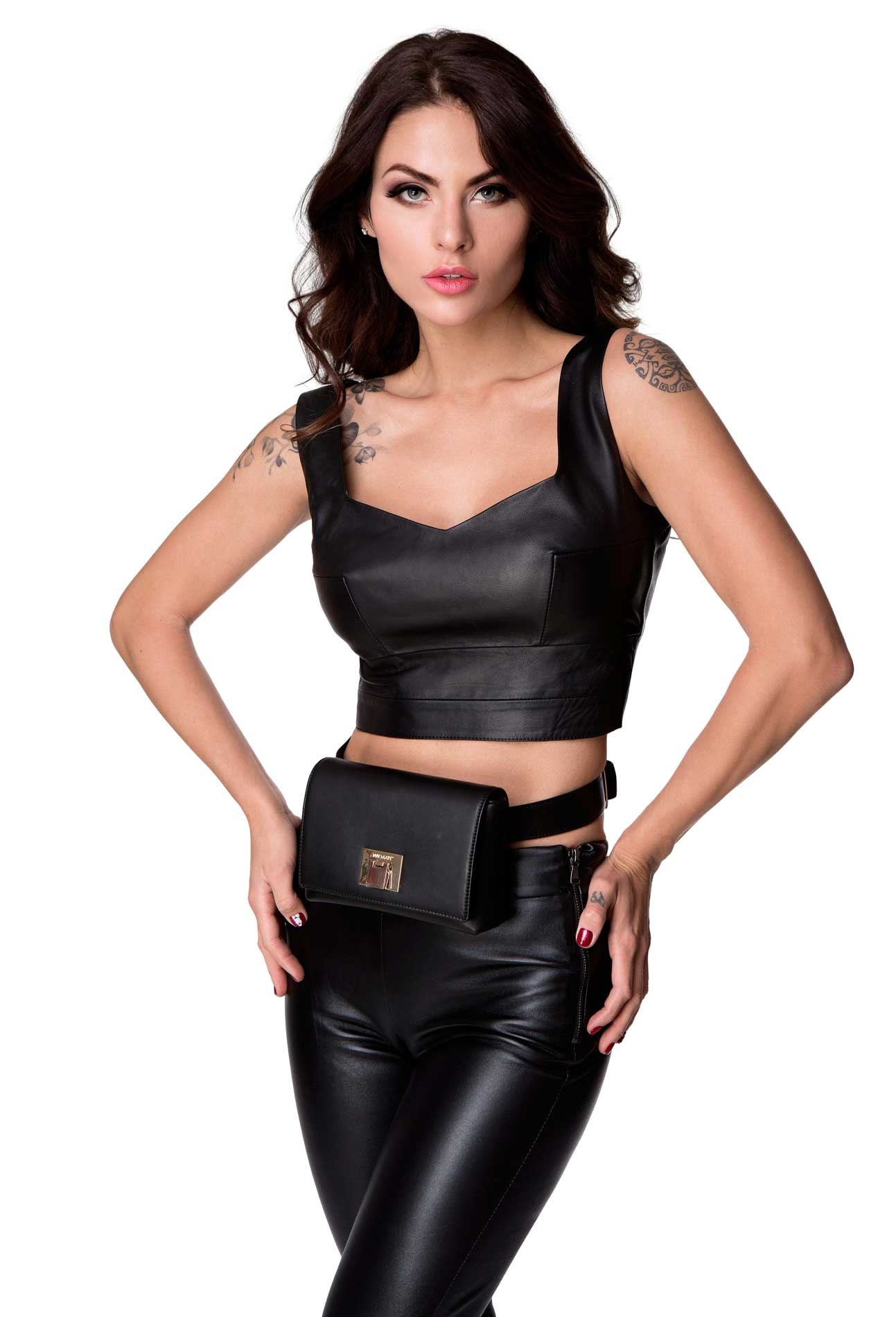 Leather CROP TOP Genuine Leather Crop Top Real Leather Custom Made