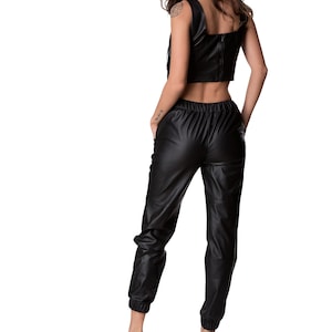 SPORT trousers Leather pants Genuine leather loose pants Thin Black leather pants women PLUS SIZE leather pants Custom made leather pants